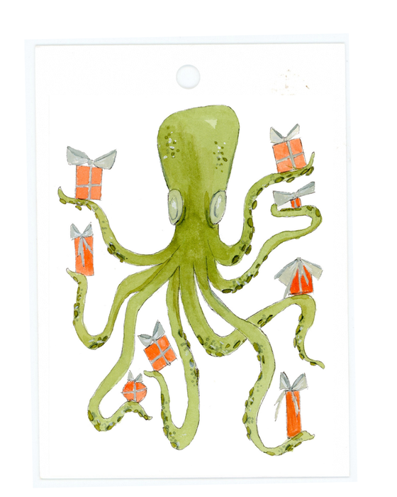 Holiday Octopus Gift Tags