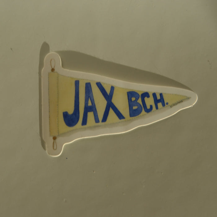 Jax Beach Camp Flag Sticker