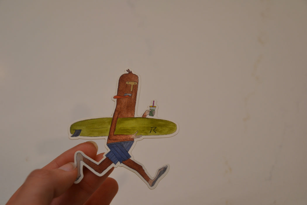 "Bigfoot Surfing" Sticker