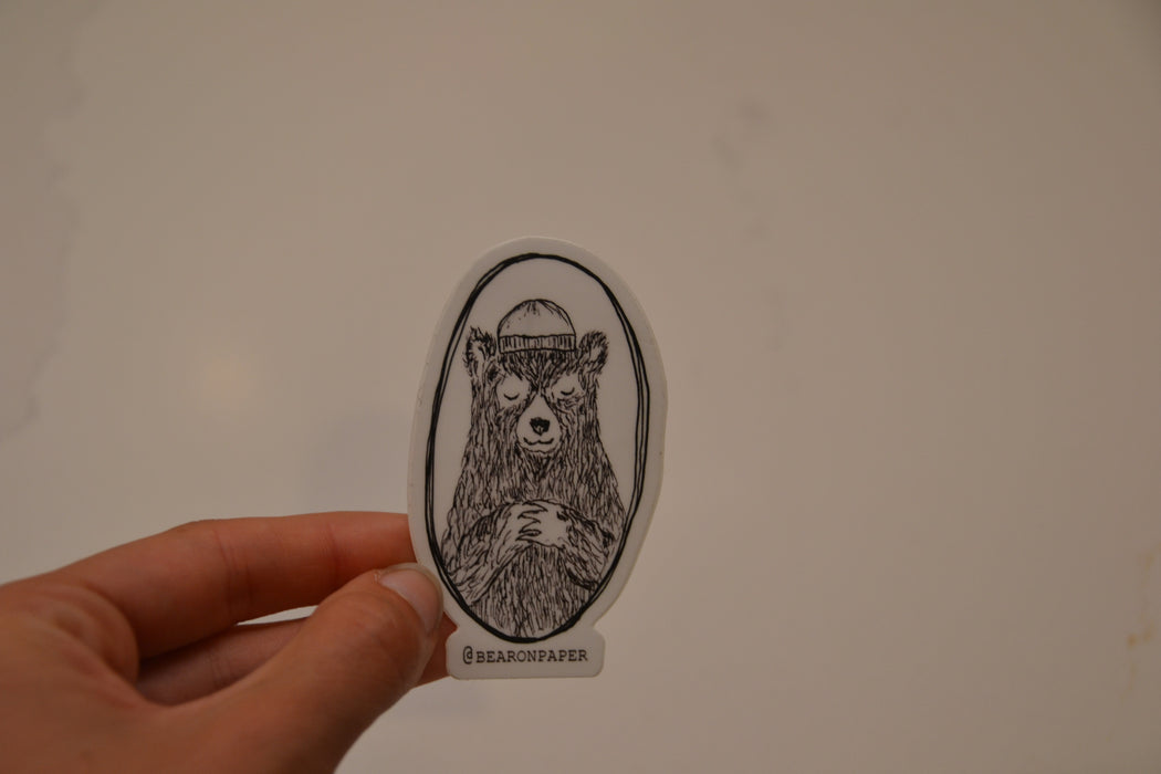 Bear on Paper logo Sticker