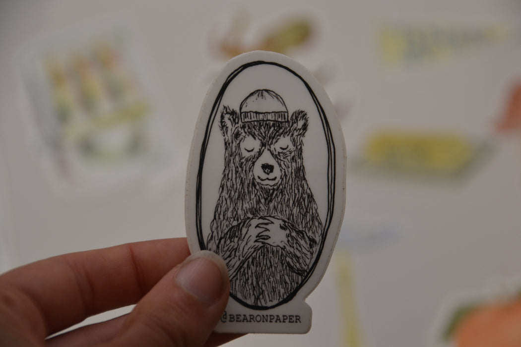 Bear on Paper logo Sticker