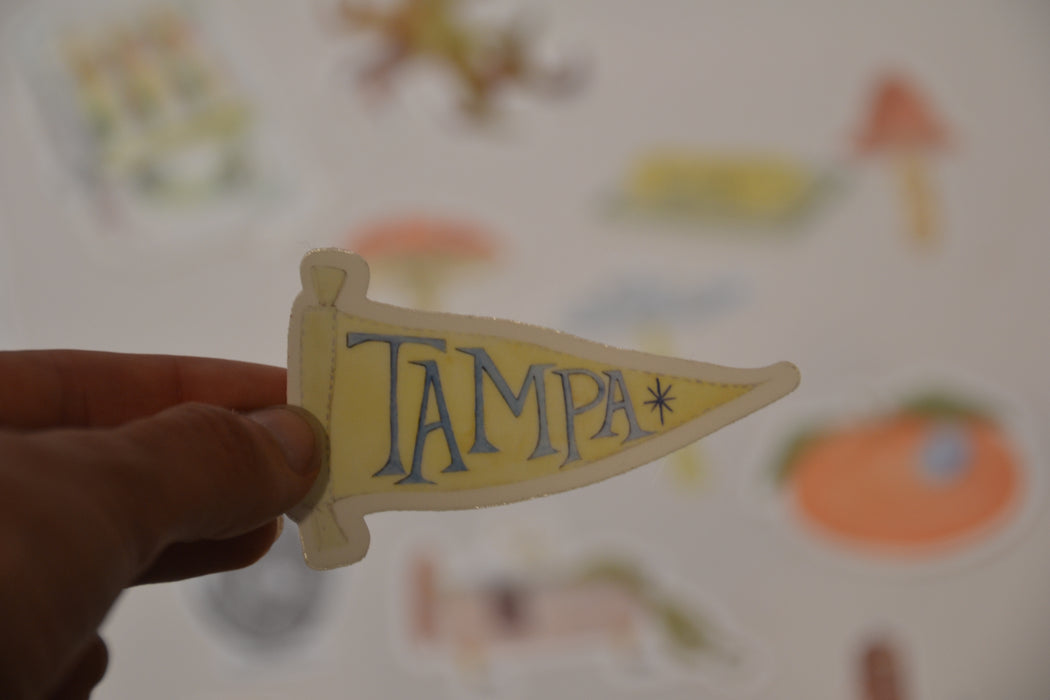 Tampa Flag Sticker– Bear on Paper