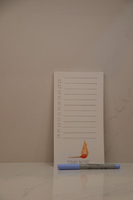 On fire notepad