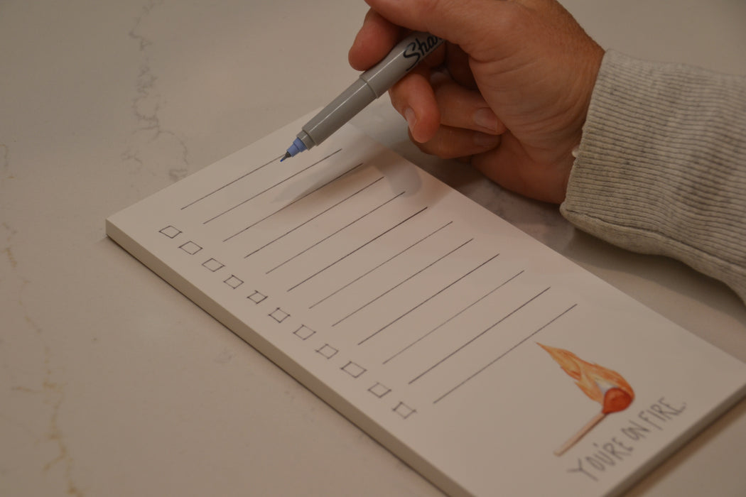 On fire notepad