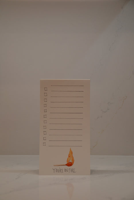 On fire notepad