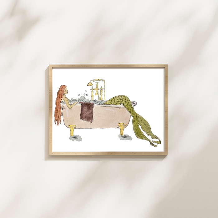 Bathing Mermaid Art Print