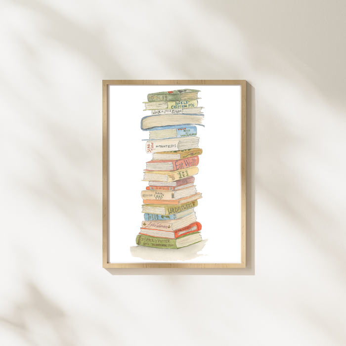 Book Stack Art Print