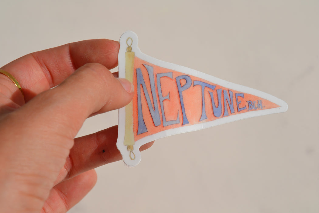 Neptune Beach Flag Sticker