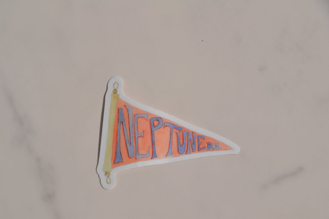 Neptune Beach Flag Sticker