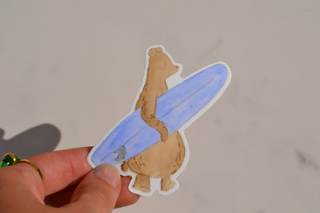 Surfing Bear Sticker