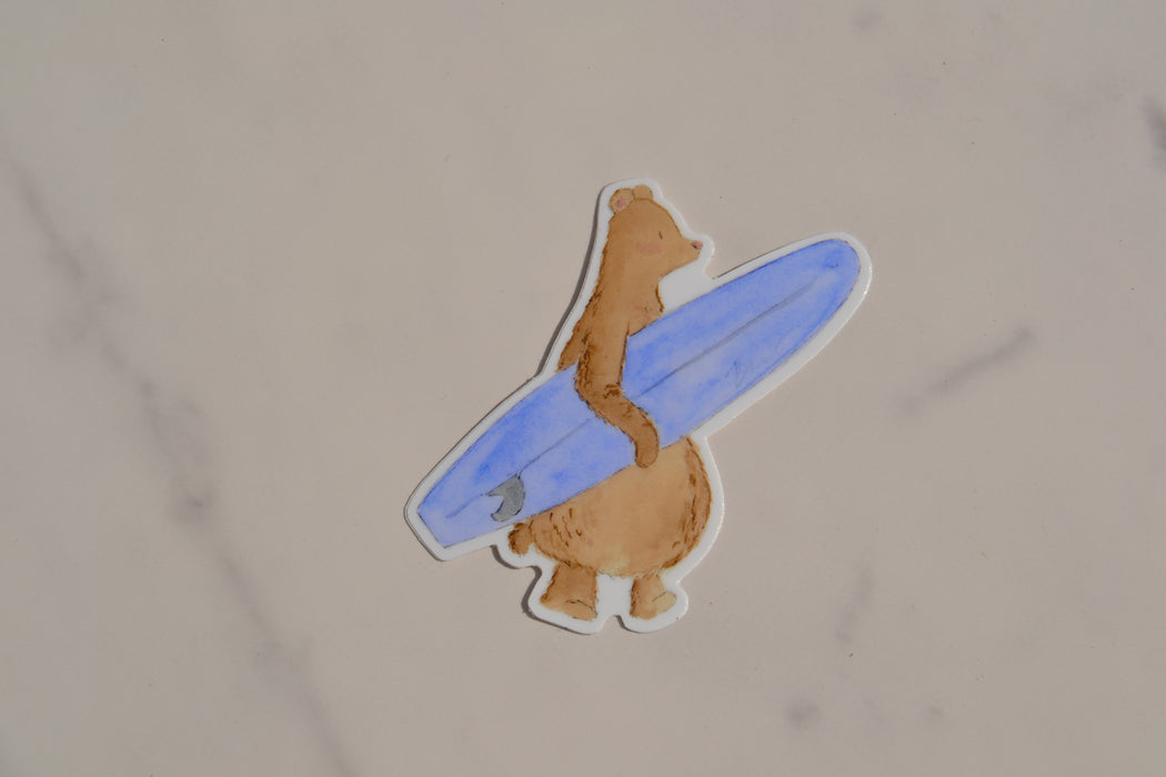 Surfing Bear Sticker